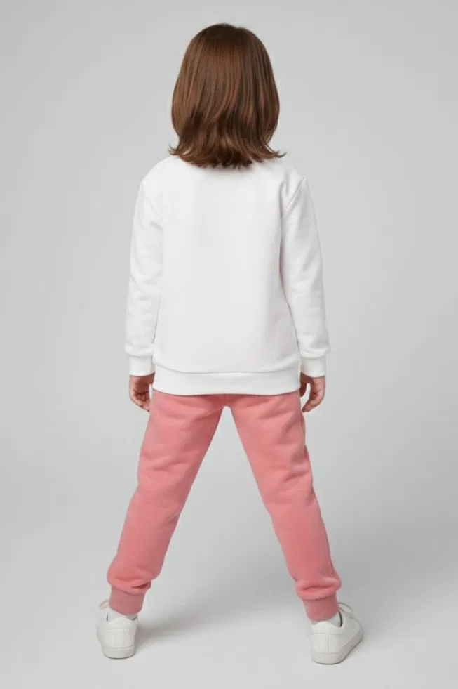 Kız Çocuk Gül Baskılı Pijama Takımı - 28096-GUL - TOFİSA