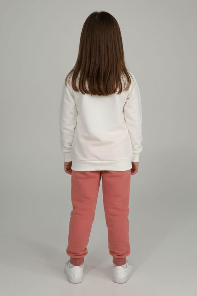 Kız Çocuk Gül Baskılı Pijama Takımı - 28164-GUL - 2