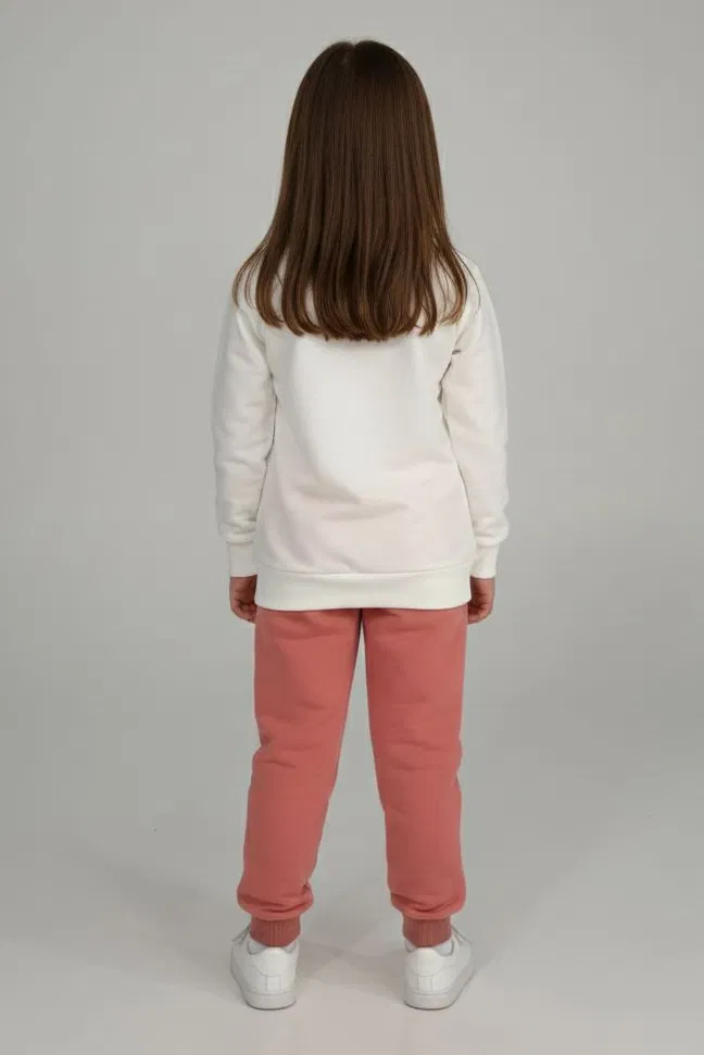 Kız Çocuk Gül Baskılı Pijama Takımı - 28164-GUL - TOFİSA