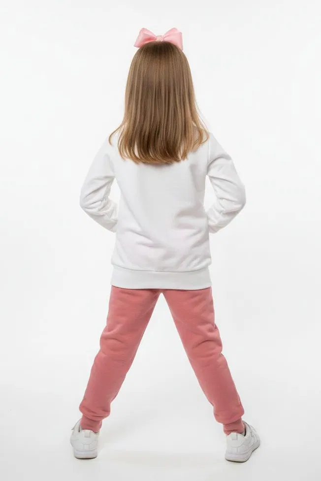 Kız Çocuk Gül Baskılı Pijama Takımı - 28166-GUL - TOFİSA