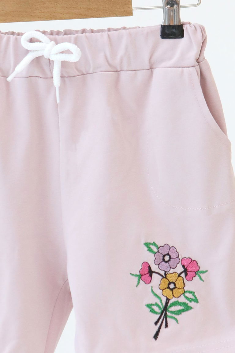 Kız Çocuk Gül Baskılı Şort - 27331 - TOFİSA