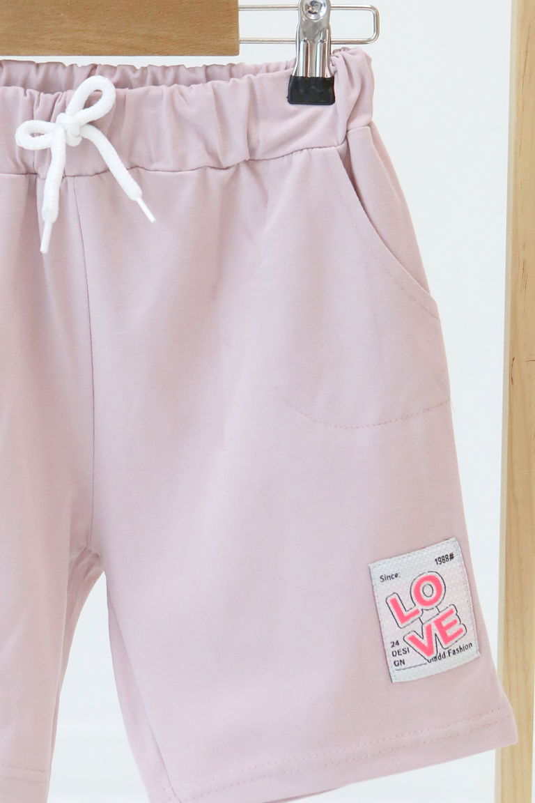 Kız Çocuk Gül Baskılı Şort - 27332 - TOFİSA