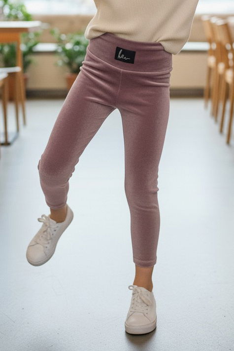 Kız Çocuk Gul Kurusu Armalı Raporlu Tayt - 27962-GUL-KURUSU - TOFİSA