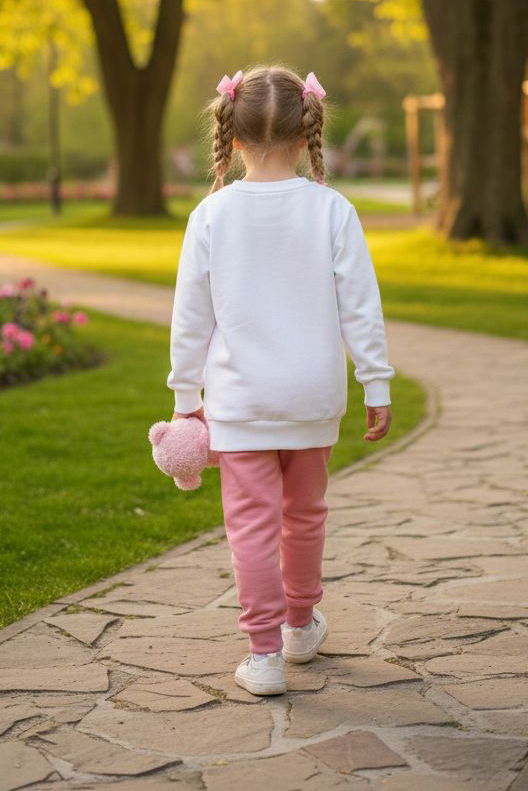 Kız Çocuk Gul Kurusu Baskılı Pijama Takımı - 28107-GUL-KURUSU - TOFİSA