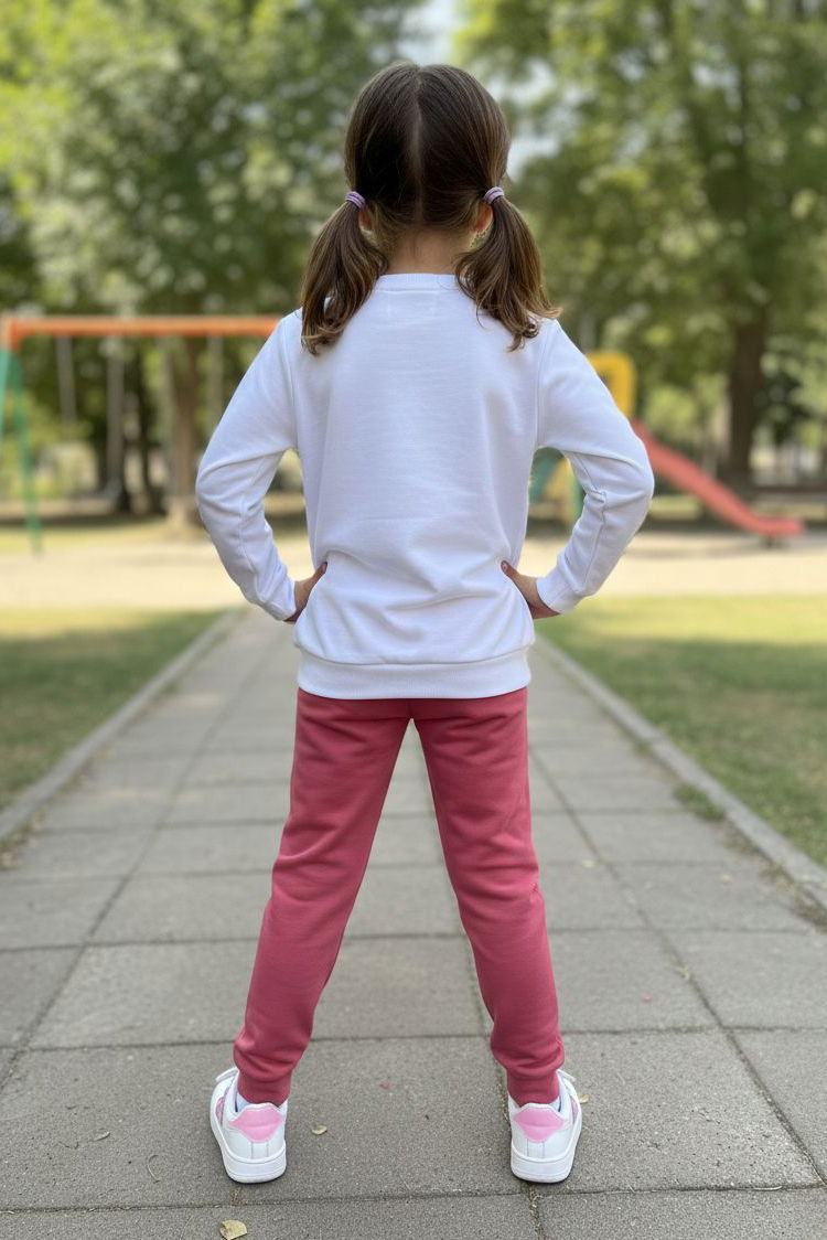 Kız Çocuk Gul Kurusu Baskılı Pijama Takımı - 28246-GUL-KURUSU - 2