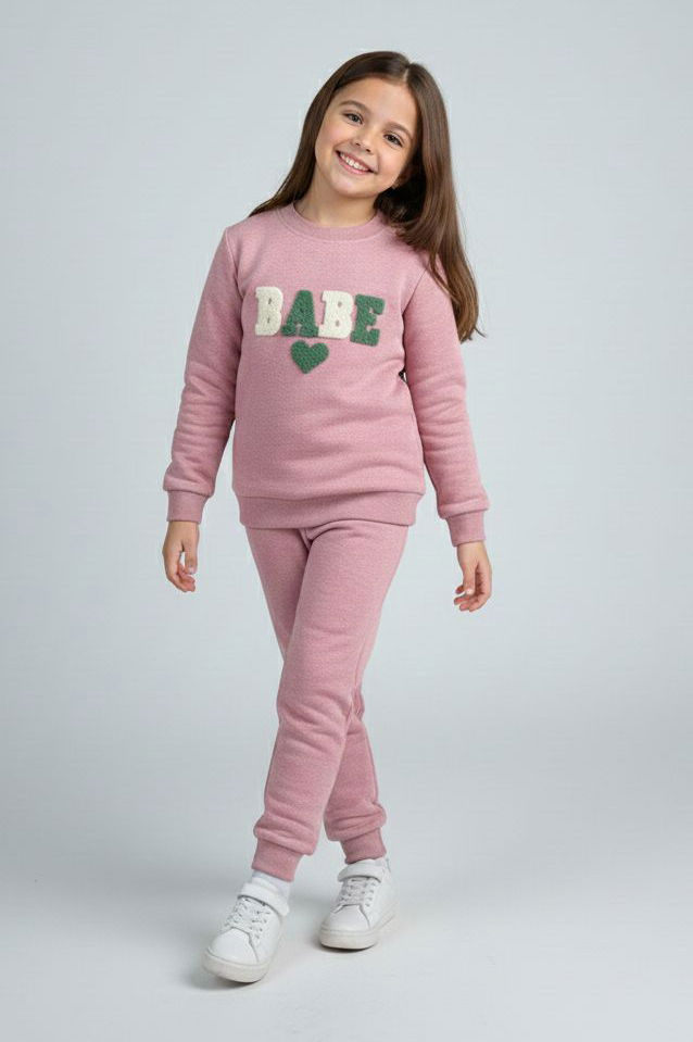 Kız Çocuk Gul Kurusu Nakışlı İki İplik Takım - 28148-GUL-KURUSU - TOFİSA