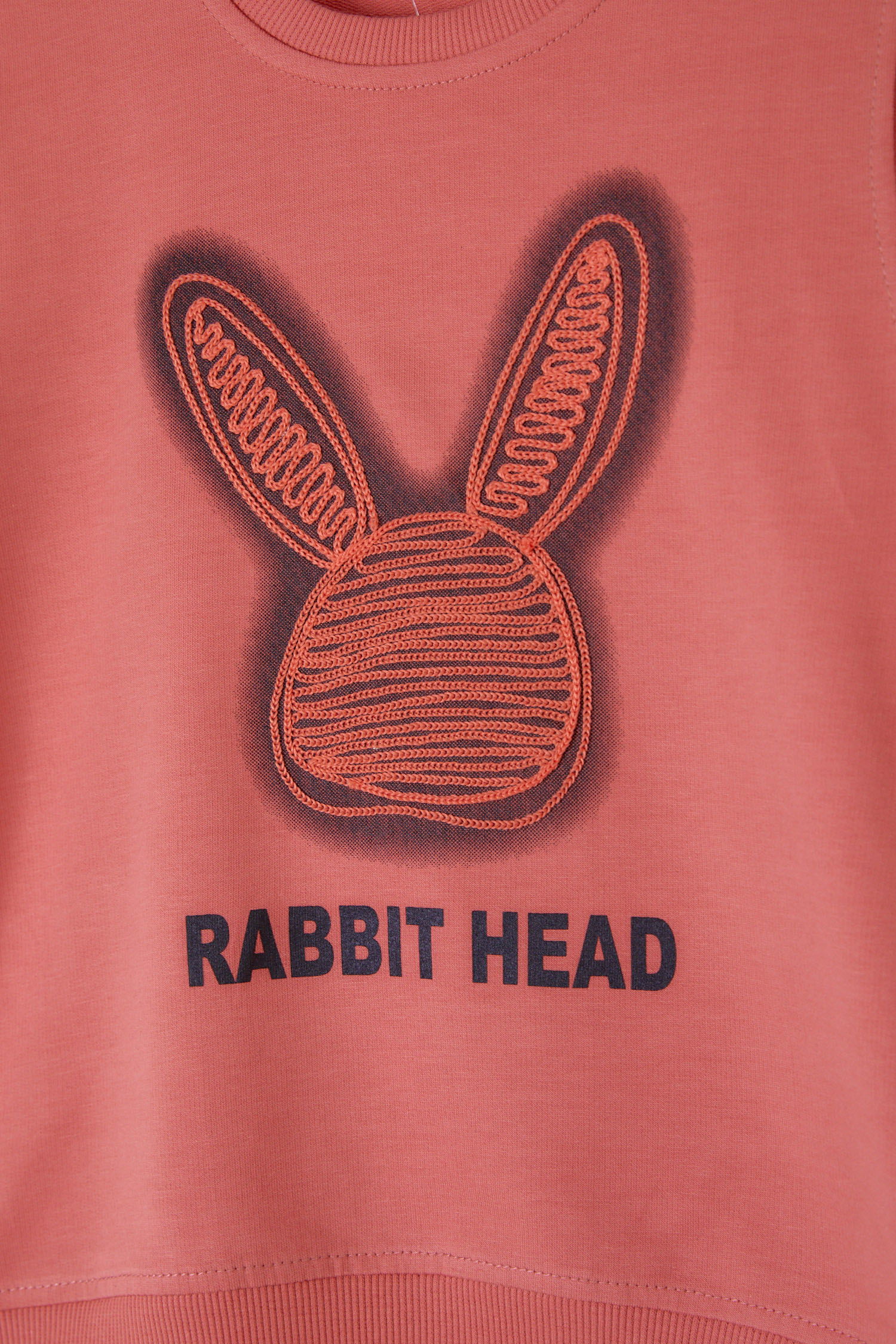 Kız Çocuk Gül Tavşan Sweatshirt - 26101 - 2