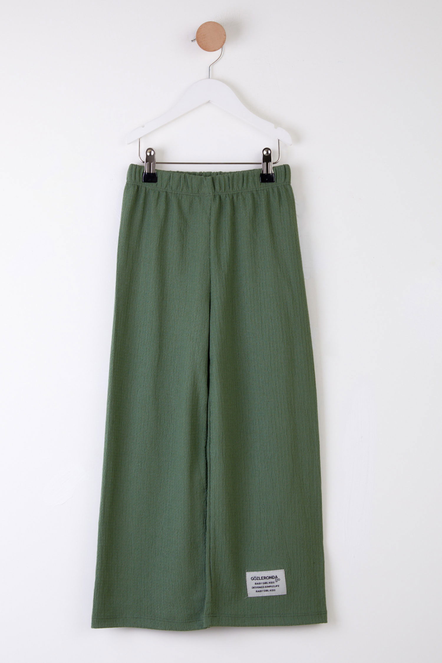 Kız Çocuk Haki Arma Detaylı Pijama Altı - 25488 - 1