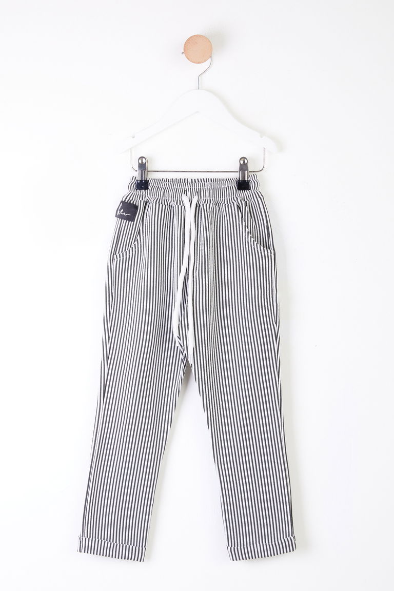 Kız Çocuk Haki Duble Çizgili Pantolon - 26103 - TOFİSA