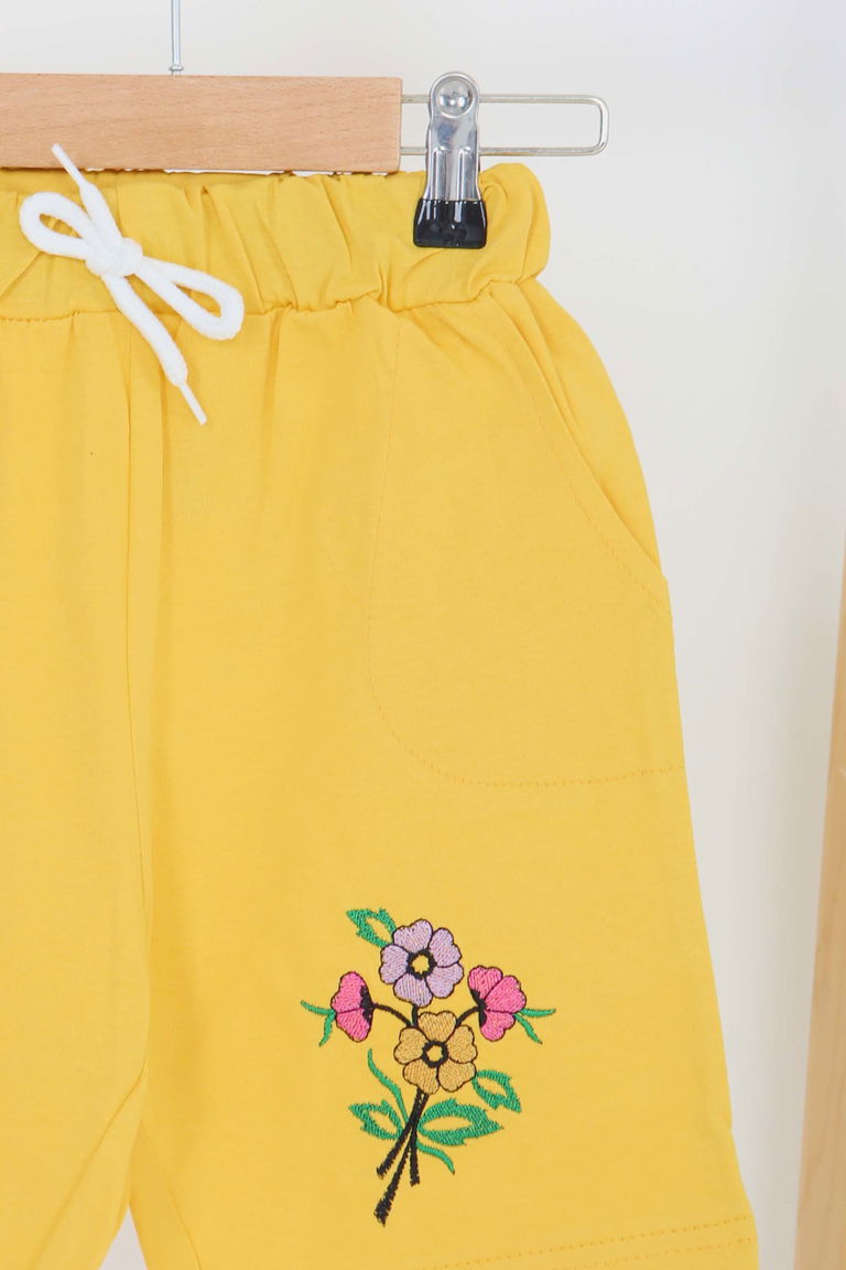 Kız Çocuk Hardal Baskılı Şort - 27331 - TOFİSA