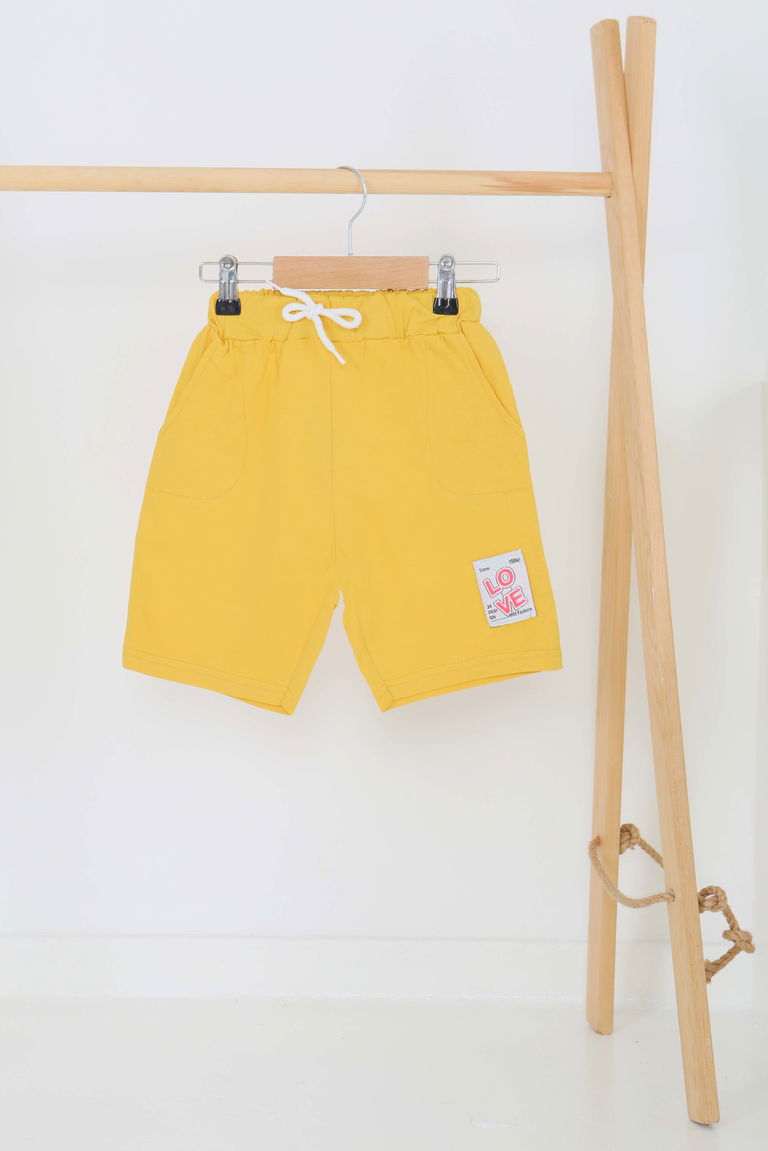 Kız Çocuk Hardal Baskılı Şort - 27332 - TOFİSA