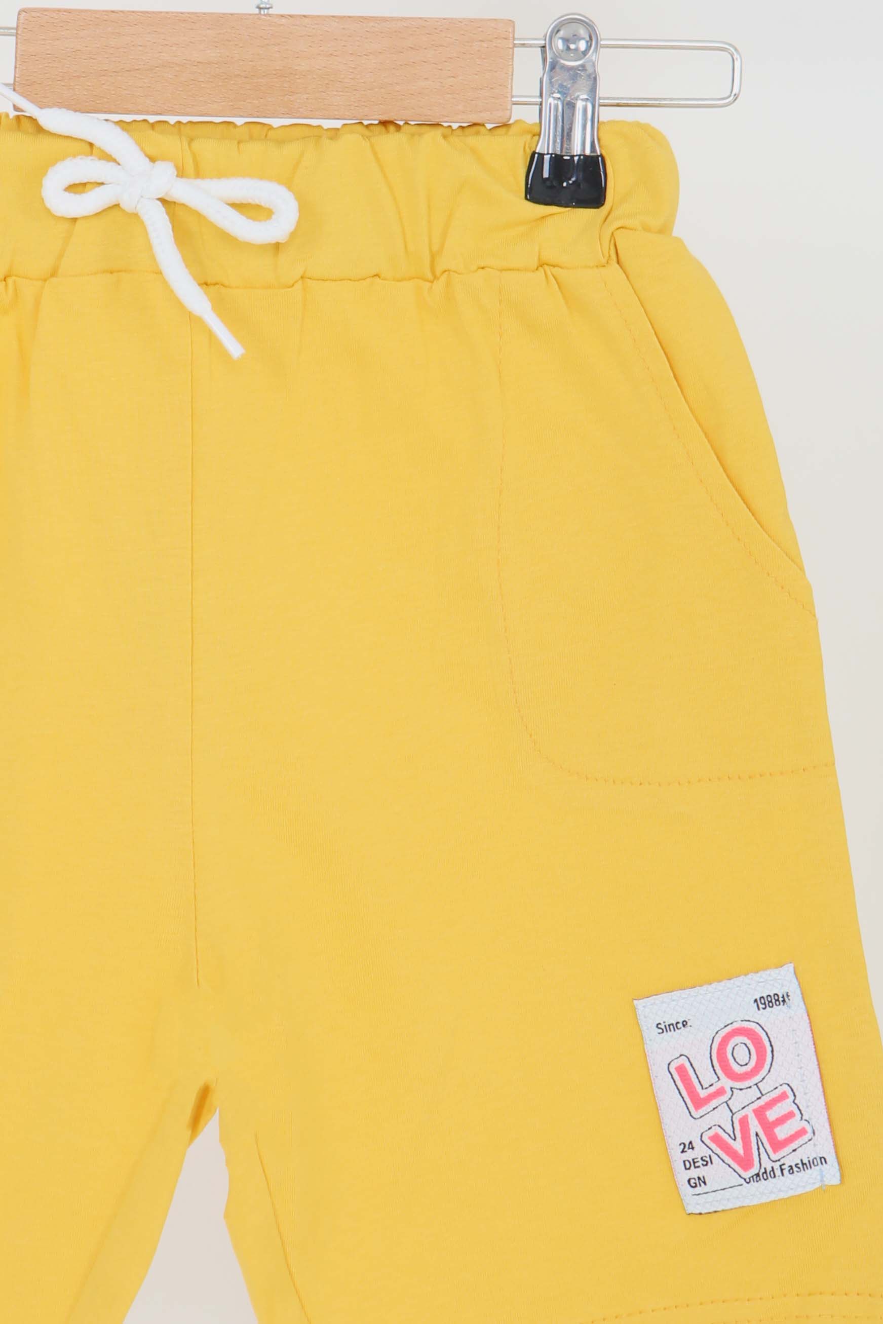 Kız Çocuk Hardal Baskılı Şort - 27332 - 2