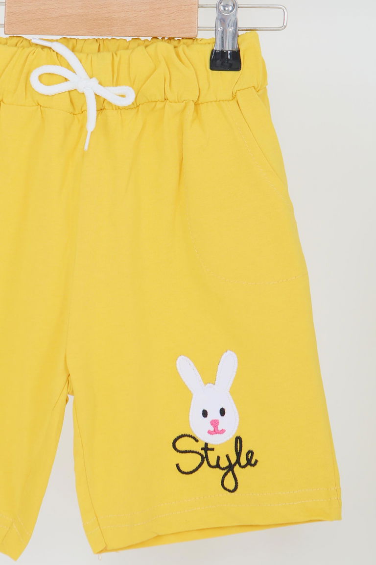 Kız Çocuk Hardal Baskılı Şort - 27334 - TOFİSA