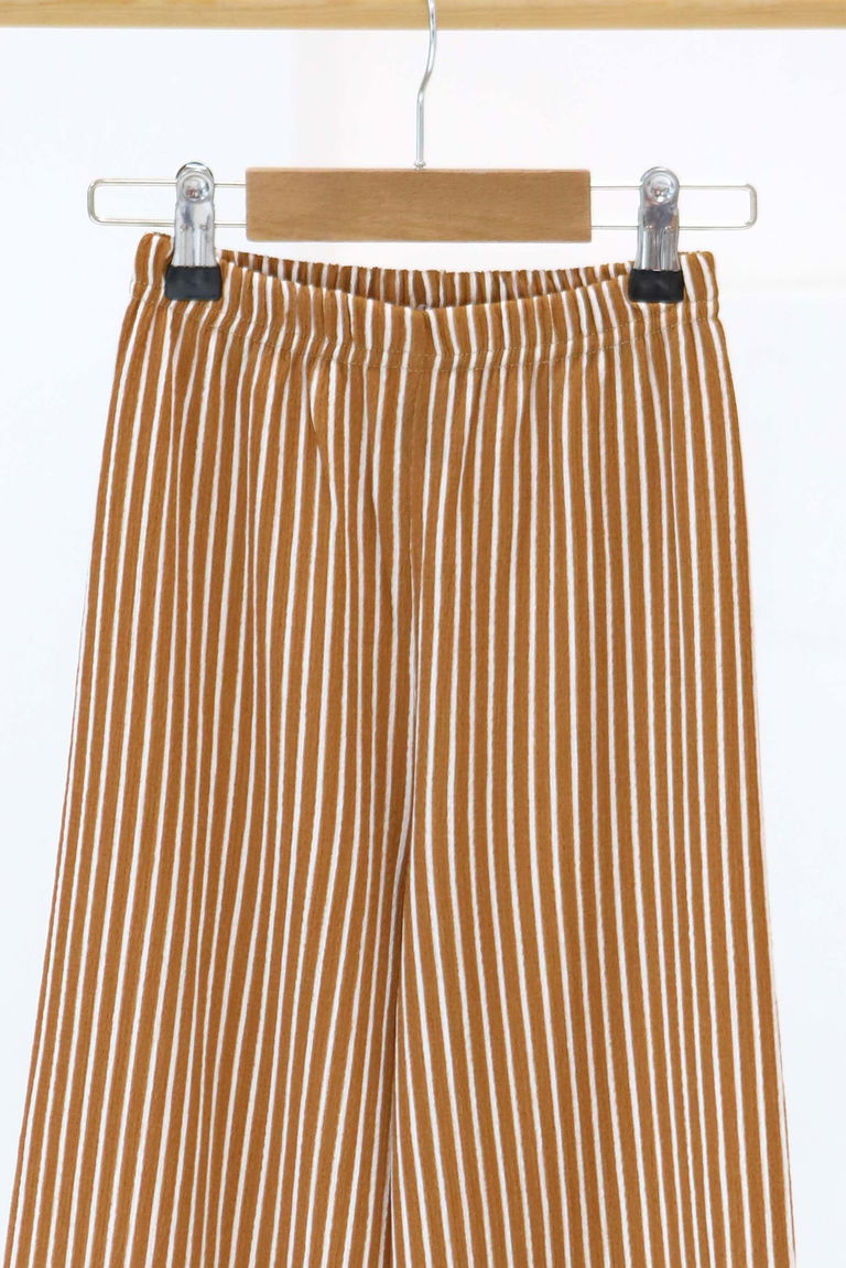 Kız Çocuk Hardal Çizgili Pantolon - 27306 - TOFİSA