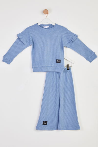 Kız Çocuk Indigo Bol Paça İkili Takım - 26461 