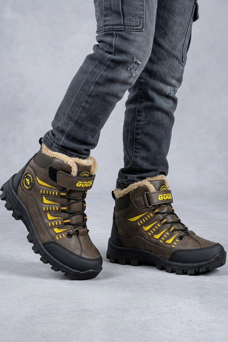 Kız Çocuk Kahve İçi Kürklü Çocuk Bot - 29173-KAHVE - 2