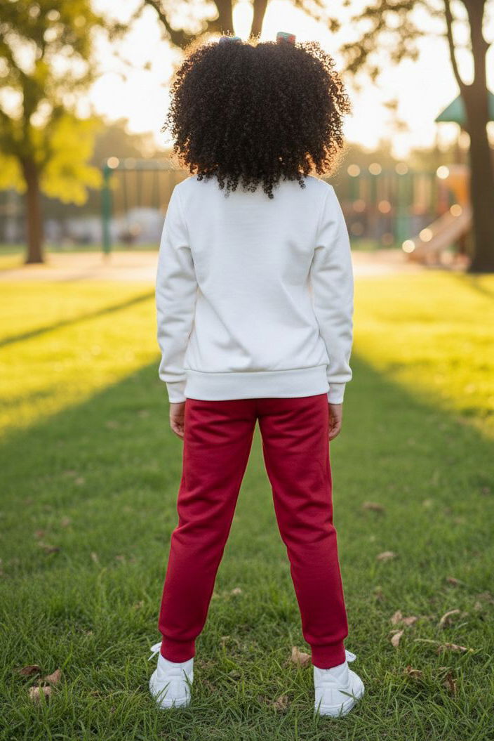 Kız Çocuk Kirmizi Baskılı Pijama Takımı - 28108-KIRMIZI - TOFİSA