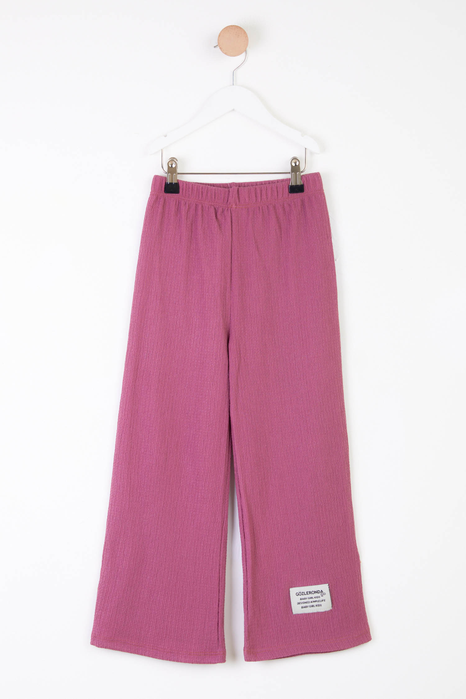 Kız Çocuk Koyu Gül Arma Detaylı Pijama Altı - 25488 - 1