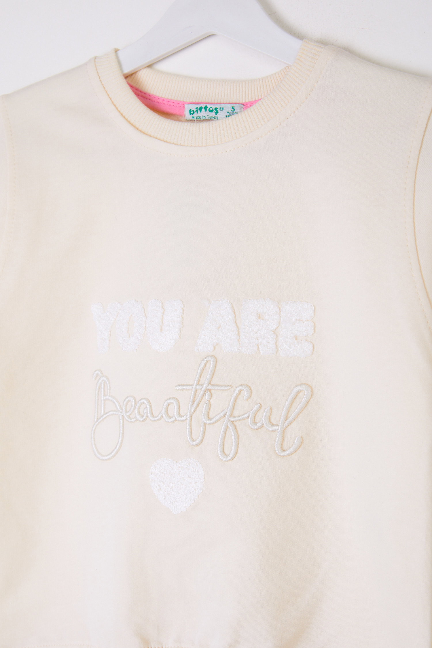 Kız Çocuk Krem Beautiful Sweatshirt - 26105 - 2
