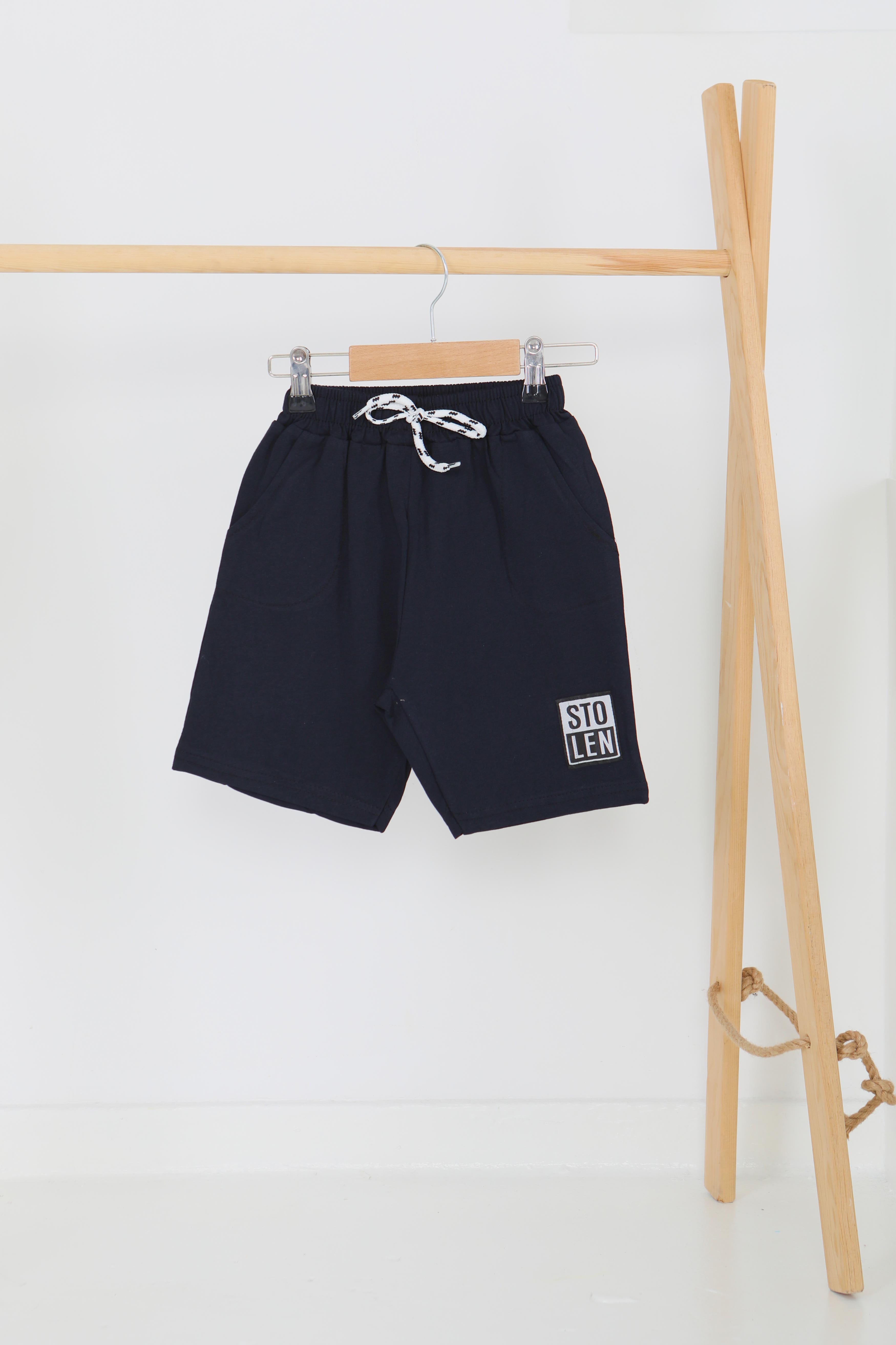 Kız Çocuk Lacivert Baskılı Şort - 27335 - 1