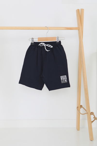 Kız Çocuk Lacivert Baskılı Şort - 27335 