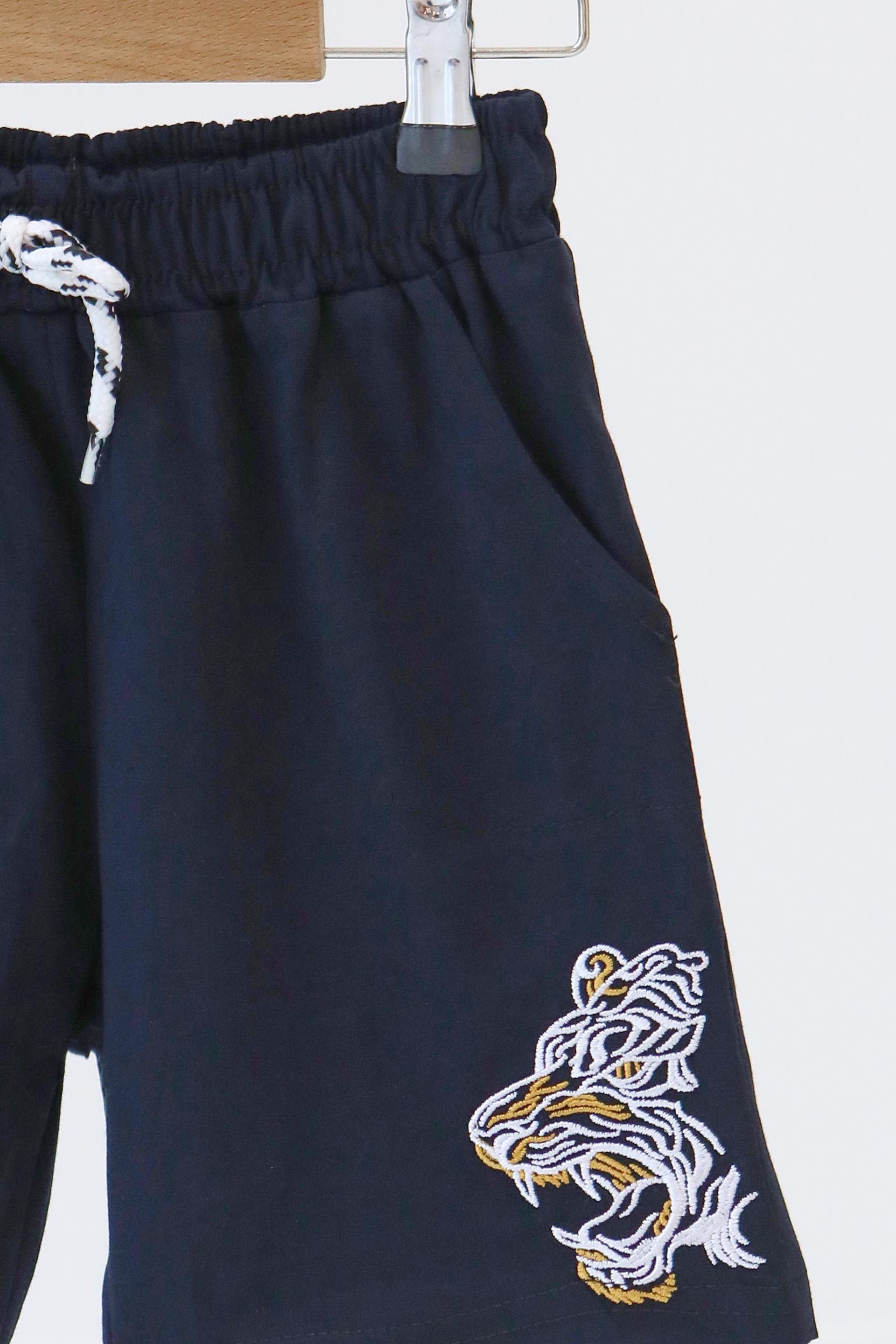 Kız Çocuk Lacivert Baskılı Şort - 27336 - 2