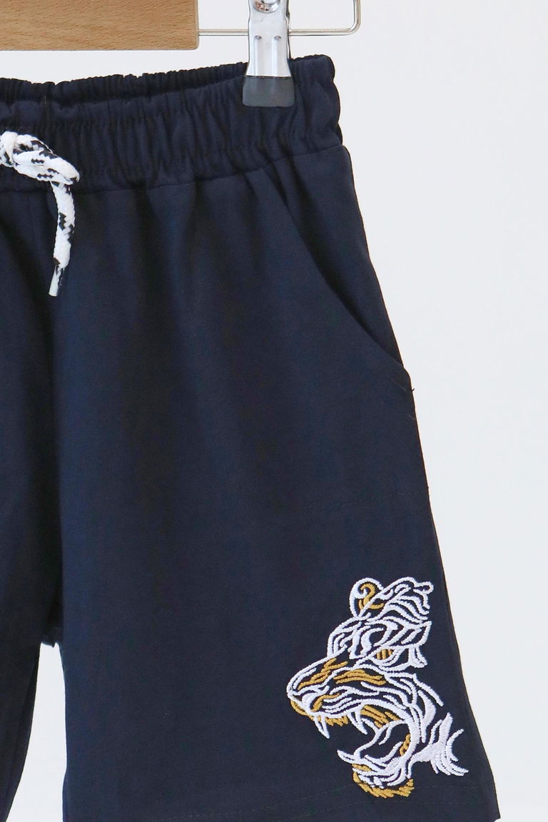 Kız Çocuk Lacivert Baskılı Şort - 27336 - TOFİSA