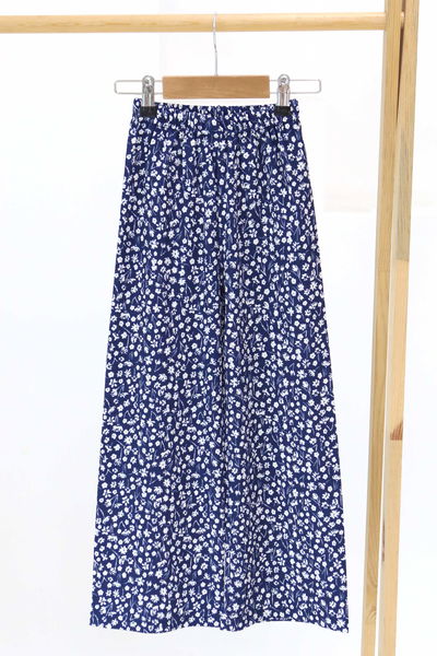 Kız Çocuk Lacivert Çiçek Desenli Pantolon - 27307 
