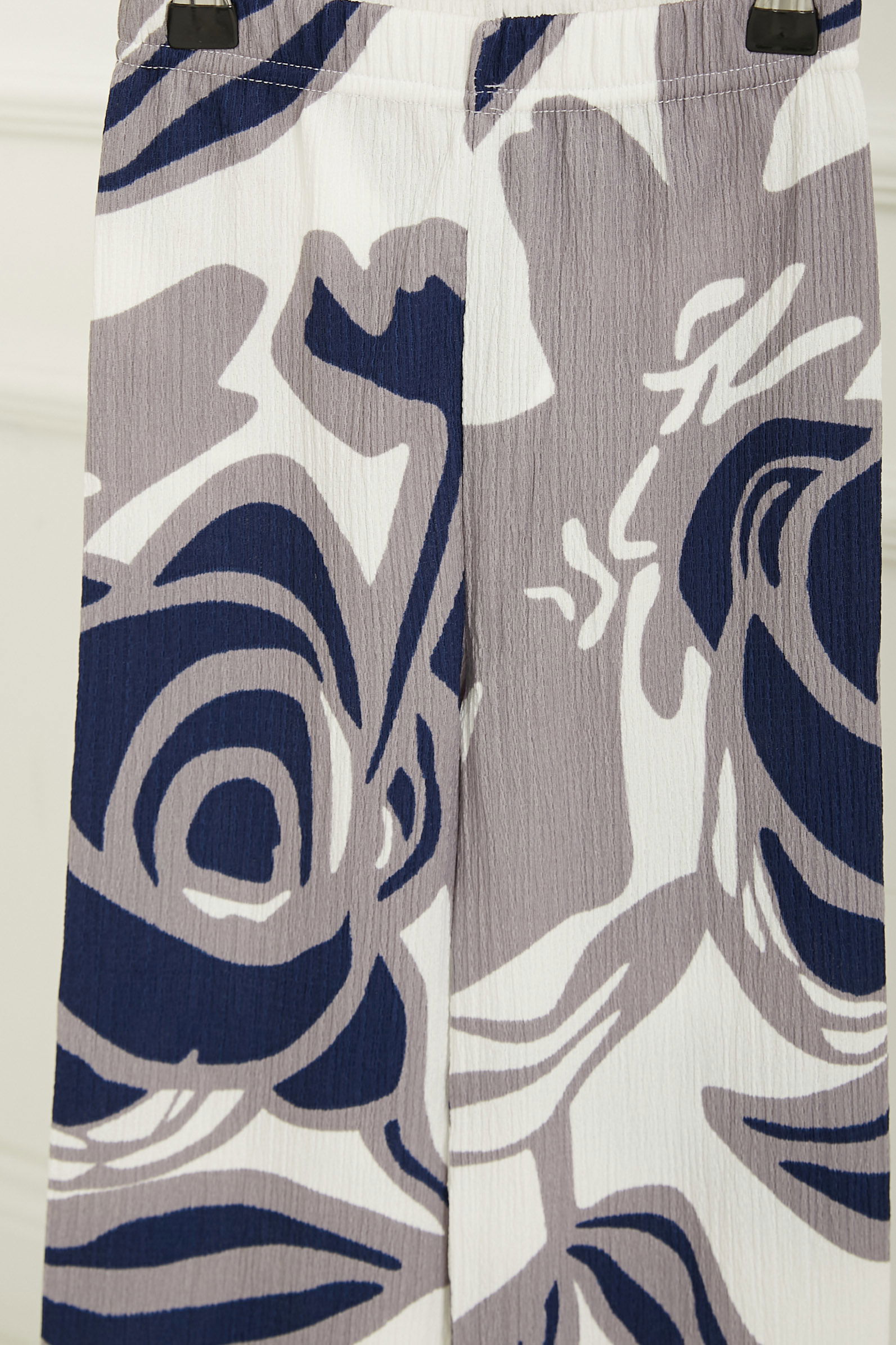 Kız Çocuk Lacivert Kız Çocuk Desenli Beli Lastikli Pantolon - 26821 - 2