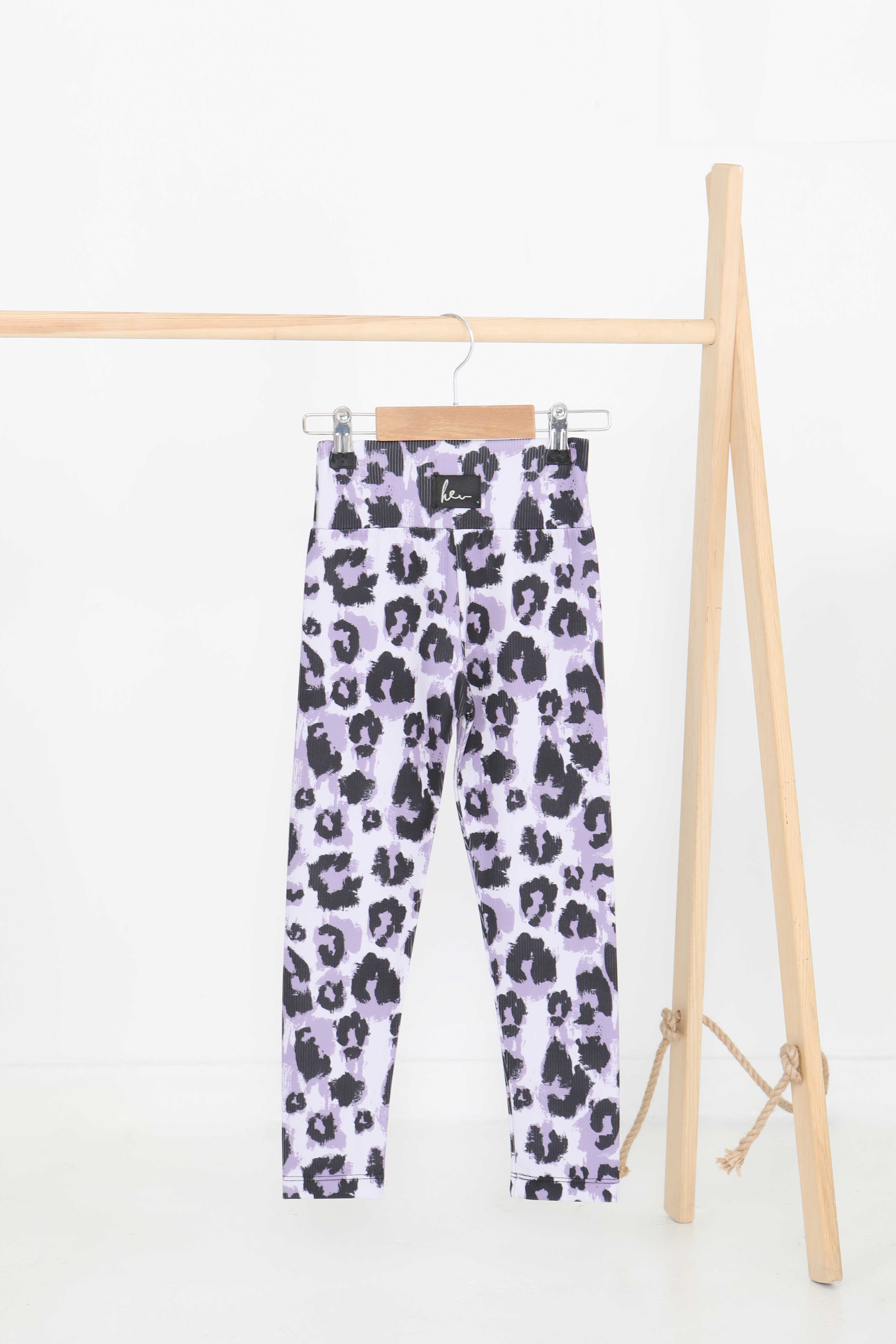 Kız Çocuk Lila Baskılı Armalı Tayt - 27203 - 1