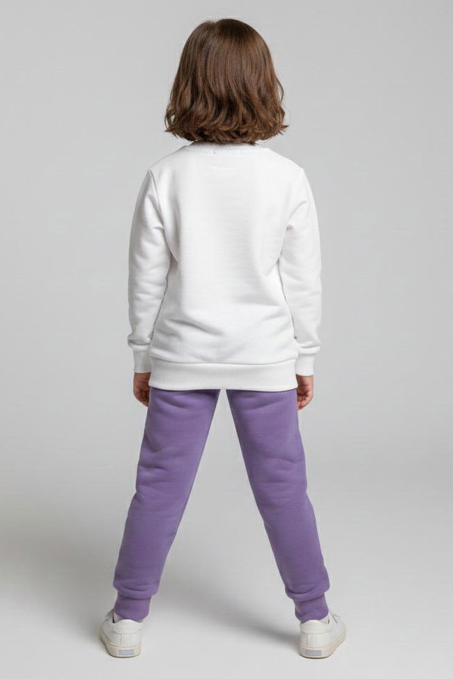 Kız Çocuk Lila Baskılı Pijama Takımı - 28165-LILA - 2