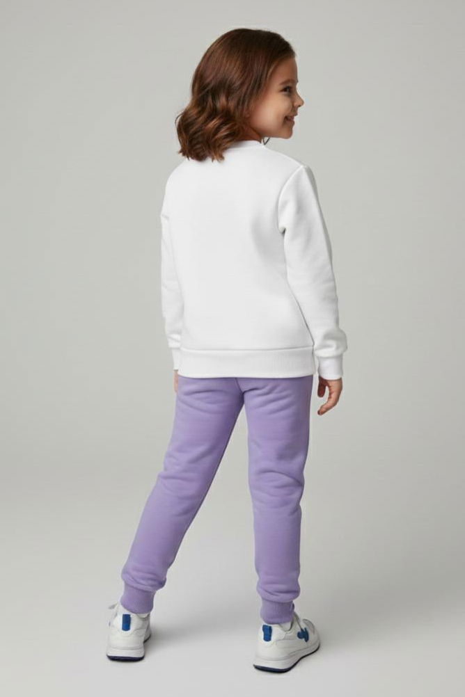 Kız Çocuk Lila Baskılı Pijama Takımı - 28166-LILA - 2