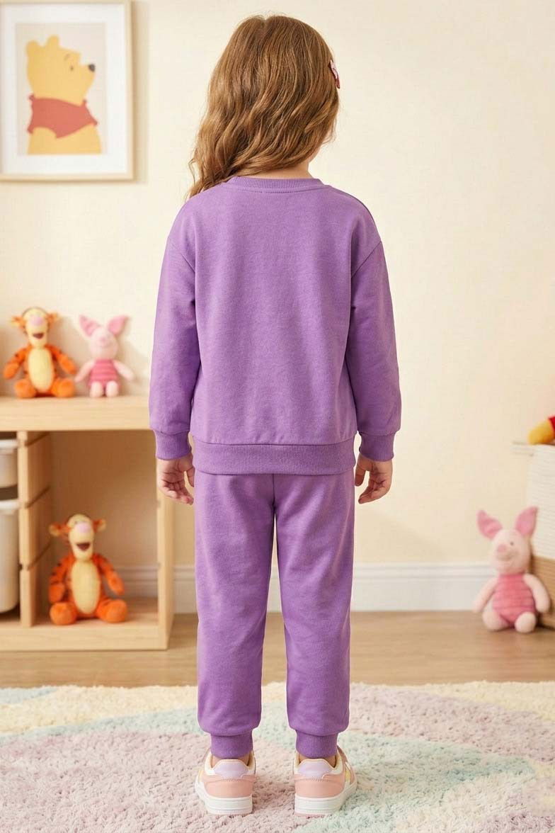 Kız Çocuk Lila Baskılı Pijama Takımı - 28307-LILA - 2