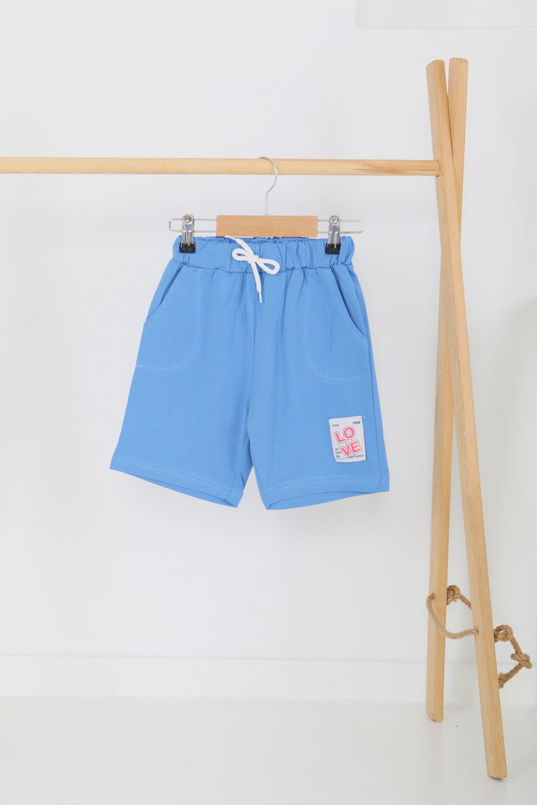 Kız Çocuk Mavi Baskılı Şort - 27332 - TOFİSA