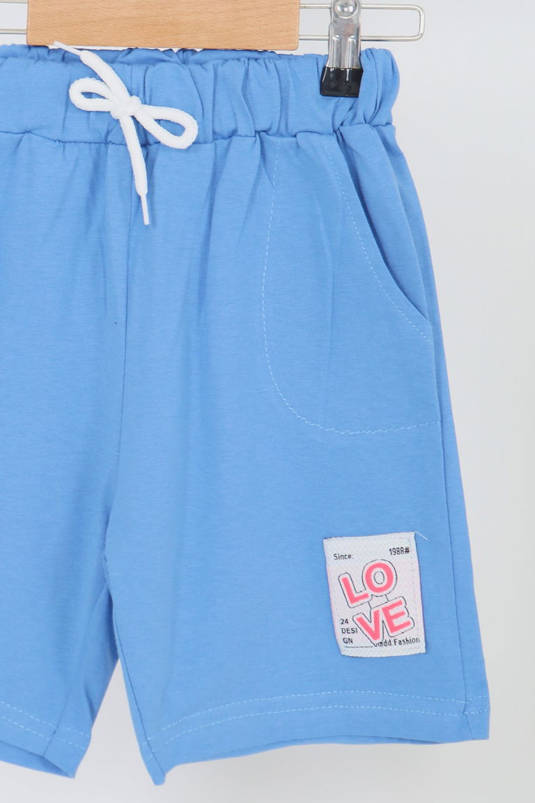 Kız Çocuk Mavi Baskılı Şort - 27332 - TOFİSA