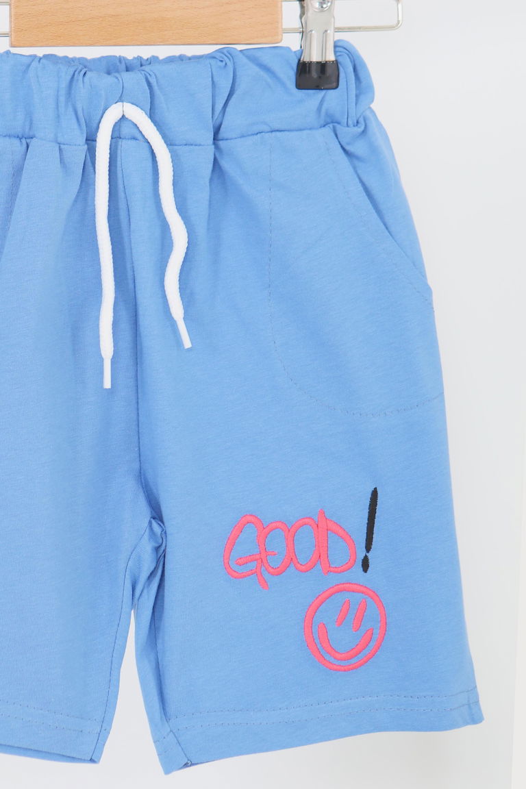 Kız Çocuk Mavi Baskılı Şort - 27460 - TOFİSA