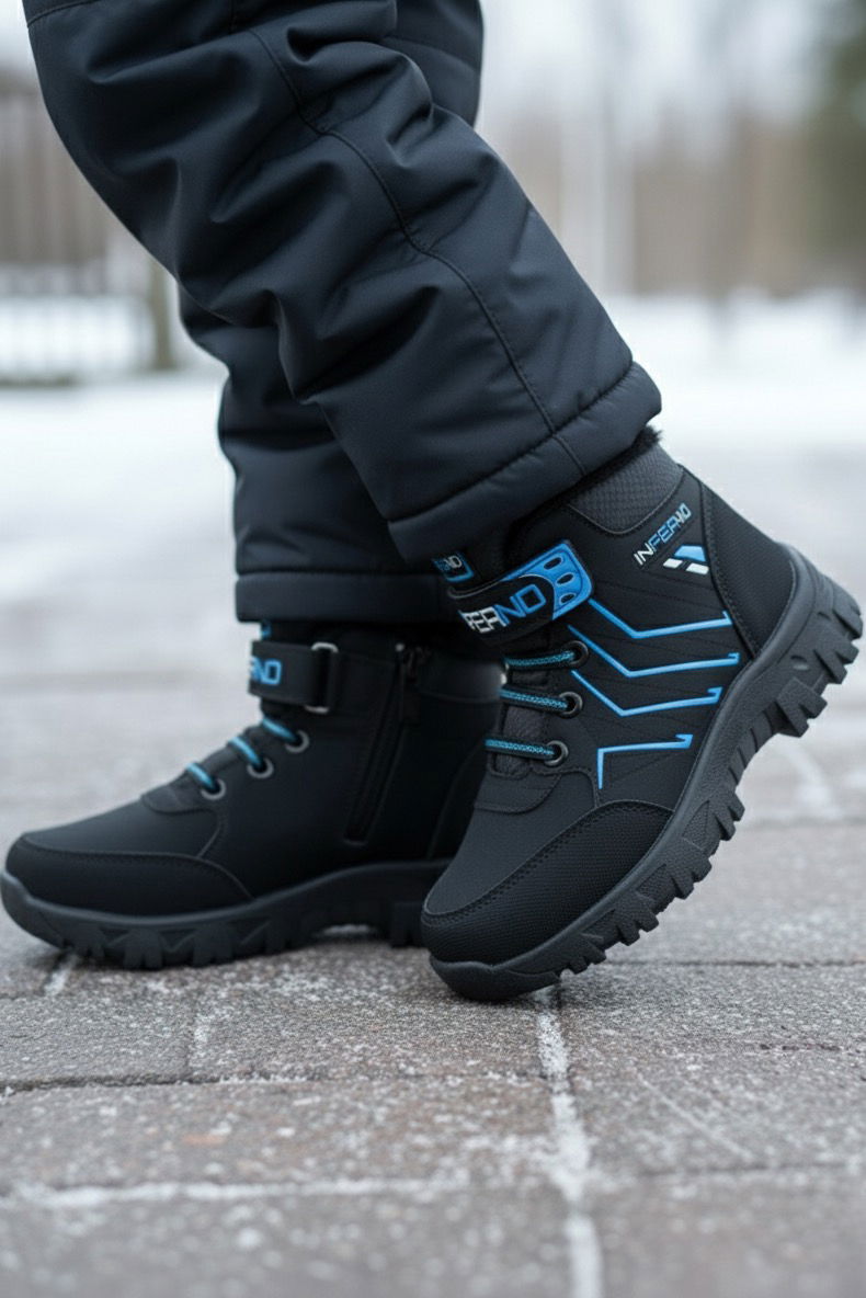 Erkek Çocuk Mavi İçi Peluş Suni Deri Bot - 28030-MAVI - 1