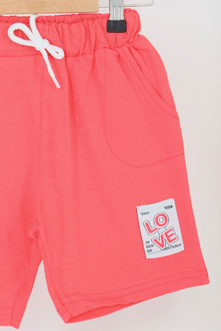 Kız Çocuk Mercan Baskılı Şort - 27332 - TOFİSA