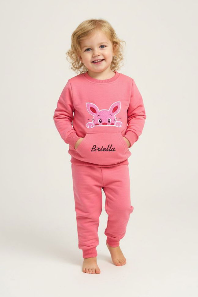 Kız Çocuk Mercan Kanguru Cepli Takım - 28190-MERCAN - 1