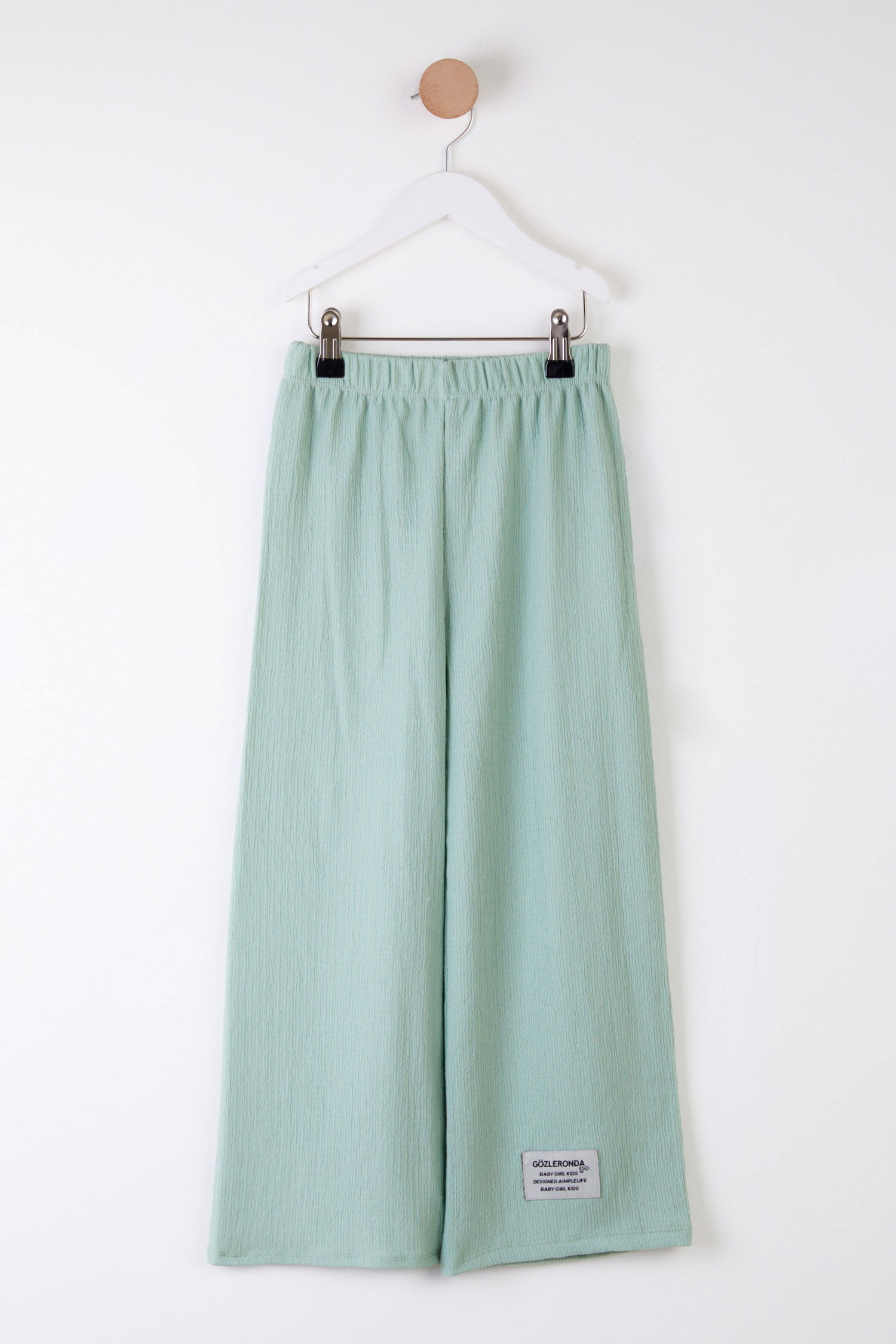 Kız Çocuk Mint Arma Detaylı Pijama Altı - 25488 - 1