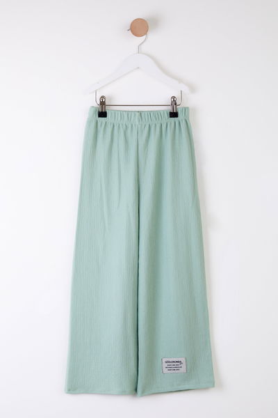 Kız Çocuk Mint Arma Detaylı Pijama Altı - 25488 