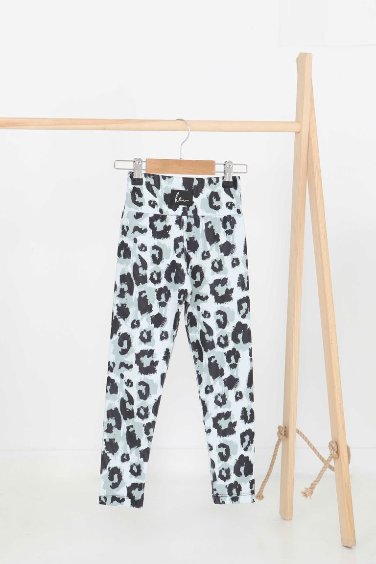 Kız Çocuk Mint Baskılı Armalı Tayt - 27203 - TOFİSA