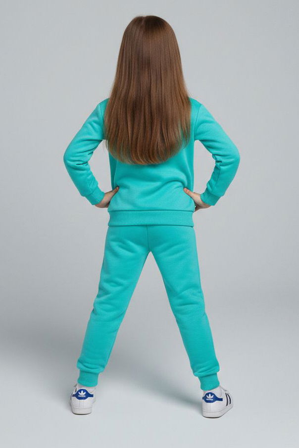 Kız Çocuk Mint Baskılı Eşofman Takımı - 28176-MINT - TOFİSA