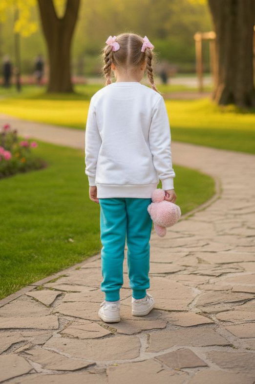 Kız Çocuk Mint Baskılı Pijama Takımı - 28107-MINT - TOFİSA