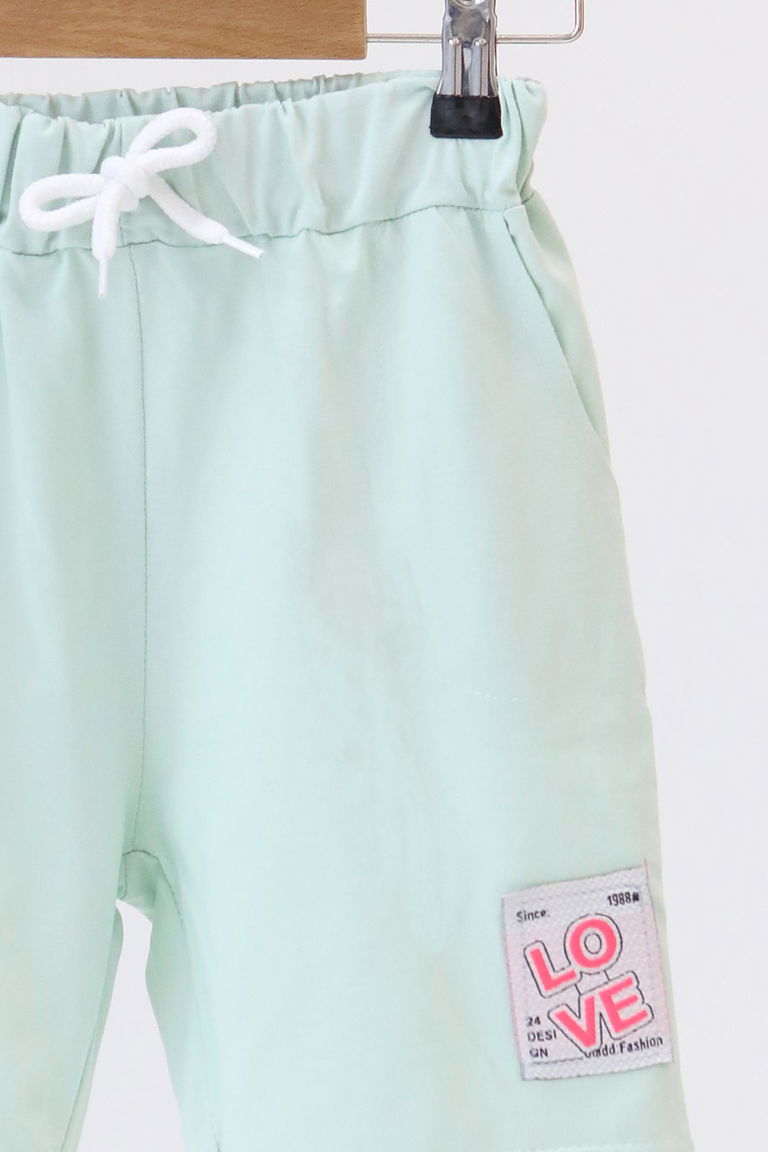 Kız Çocuk Mint Baskılı Şort - 27332 - TOFİSA