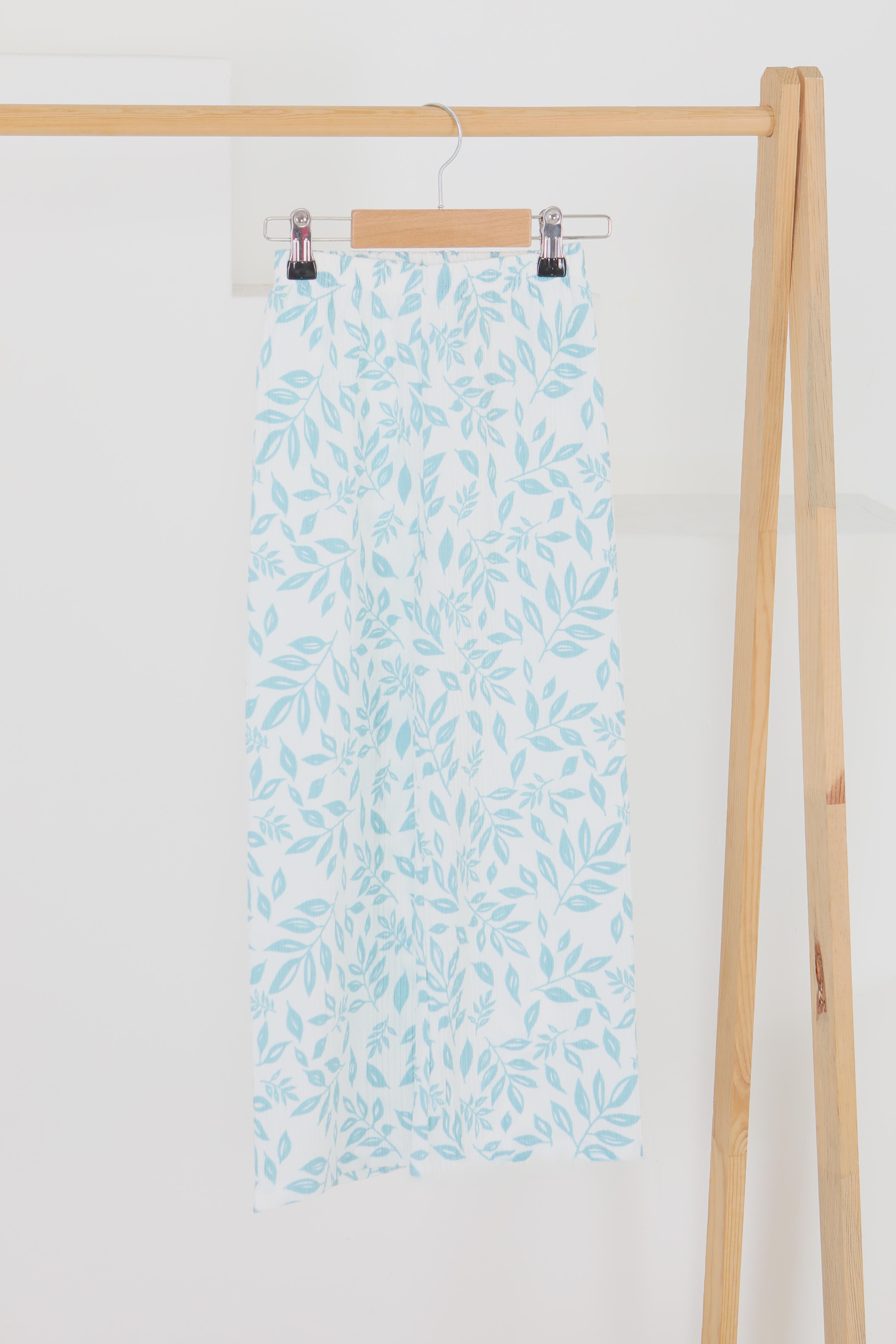 Kız Çocuk Mint Çiçek Desenli Pantolon - 27499 - 1