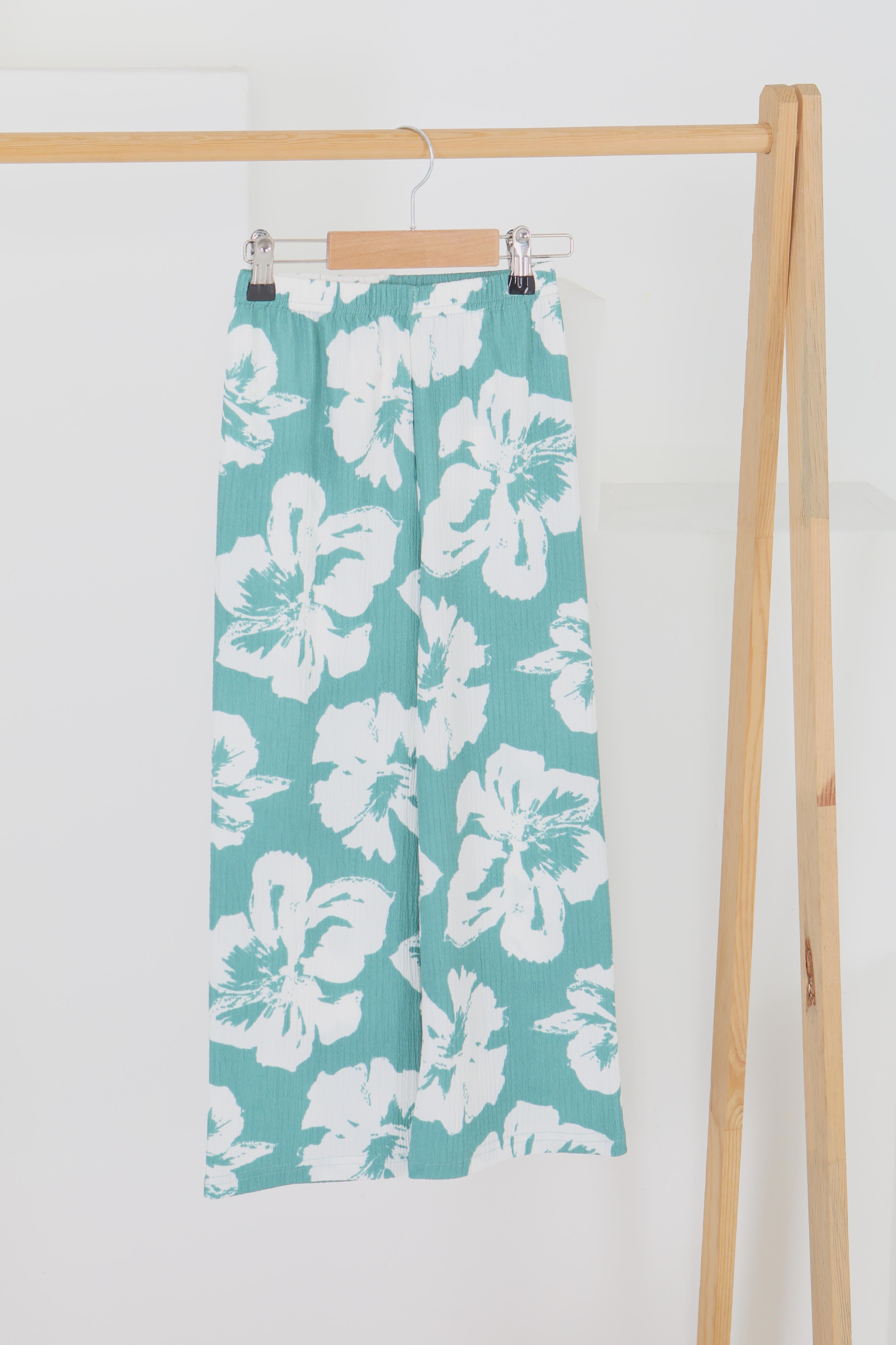 Kız Çocuk Mint Desenli Pantolon - 27305 - 2