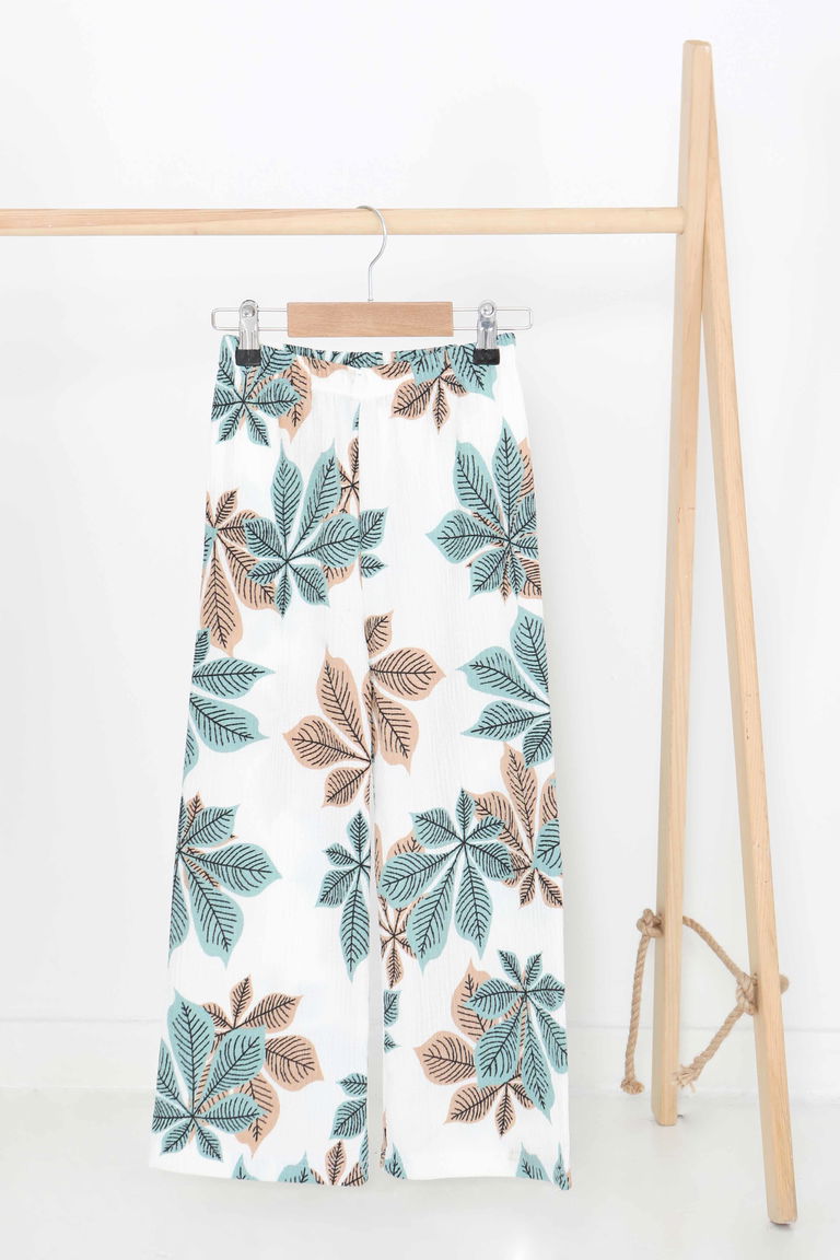 Kız Çocuk Mint Desenli Pantolon - 27378