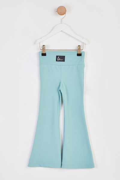 Kız Çocuk Mint Şardonlu İspanyol Paça Pantolon - 26467 