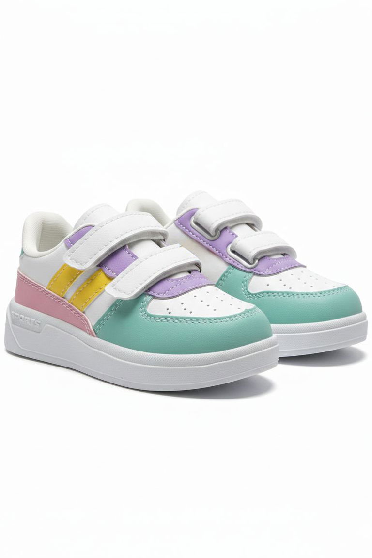 Kız Çocuk Mint-sari Cırtcırtlı Işıklı Spor Ayakkabı - 28198-MINT-SARI - TOFİSA